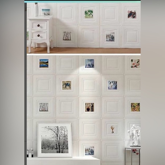 20pc PEEL N STICK WALLPAPER TILES 2 PACKS OF 10ea (20 total) 14x14in - Picture 4 of 9